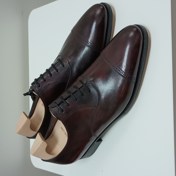 John Lobb Phillip II Cap Toe Semi-Brog Oxford Balmoral Rosewood
